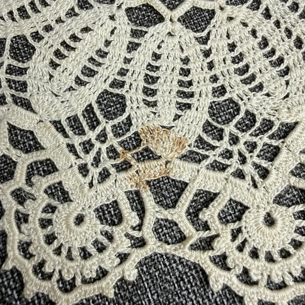 Vintage Handmade Crochet Lace Doilies Set of 7 Off White Round Floral 7in